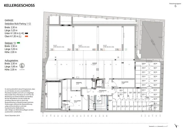 Top 30: 2-Zimmer-Dachgeschoss-Erstbezug, 70 m² + Terrasse 9 m² — Neubau Fleischmanngasse 6, 1040 Wien – Grundriss 2