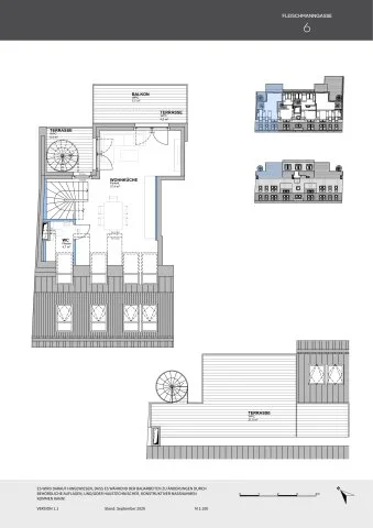 Top 31: 4-Room Penthouse Maisonette, 113 m² + 49 m² Roof Terrace — First Occupancy New Build, Fleischmanngasse 6, 1040 Vienna – floor plan 2