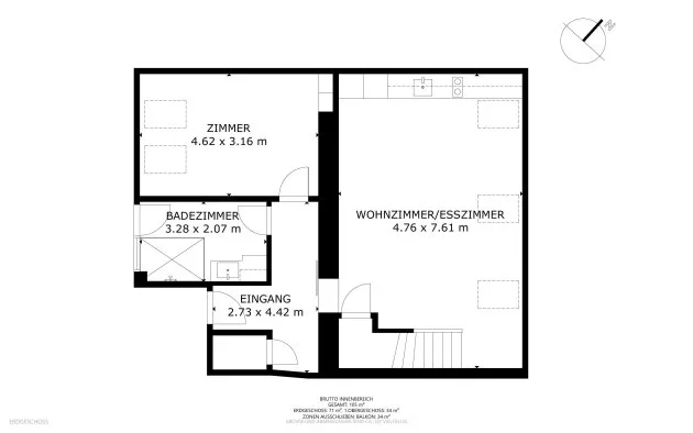Above the Roofs of Vienna: 2.5-Room Maisonette with Sun Terrace, U1 Troststraße – floor plan 1