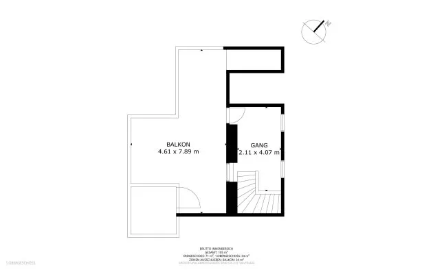 Above the Roofs of Vienna: 2.5-Room Maisonette with Sun Terrace, U1 Troststraße – floor plan 2