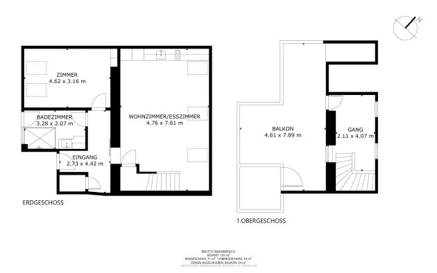 Above the Roofs of Vienna: 2.5-Room Maisonette with Sun Terrace, U1 Troststraße – floor plan 3